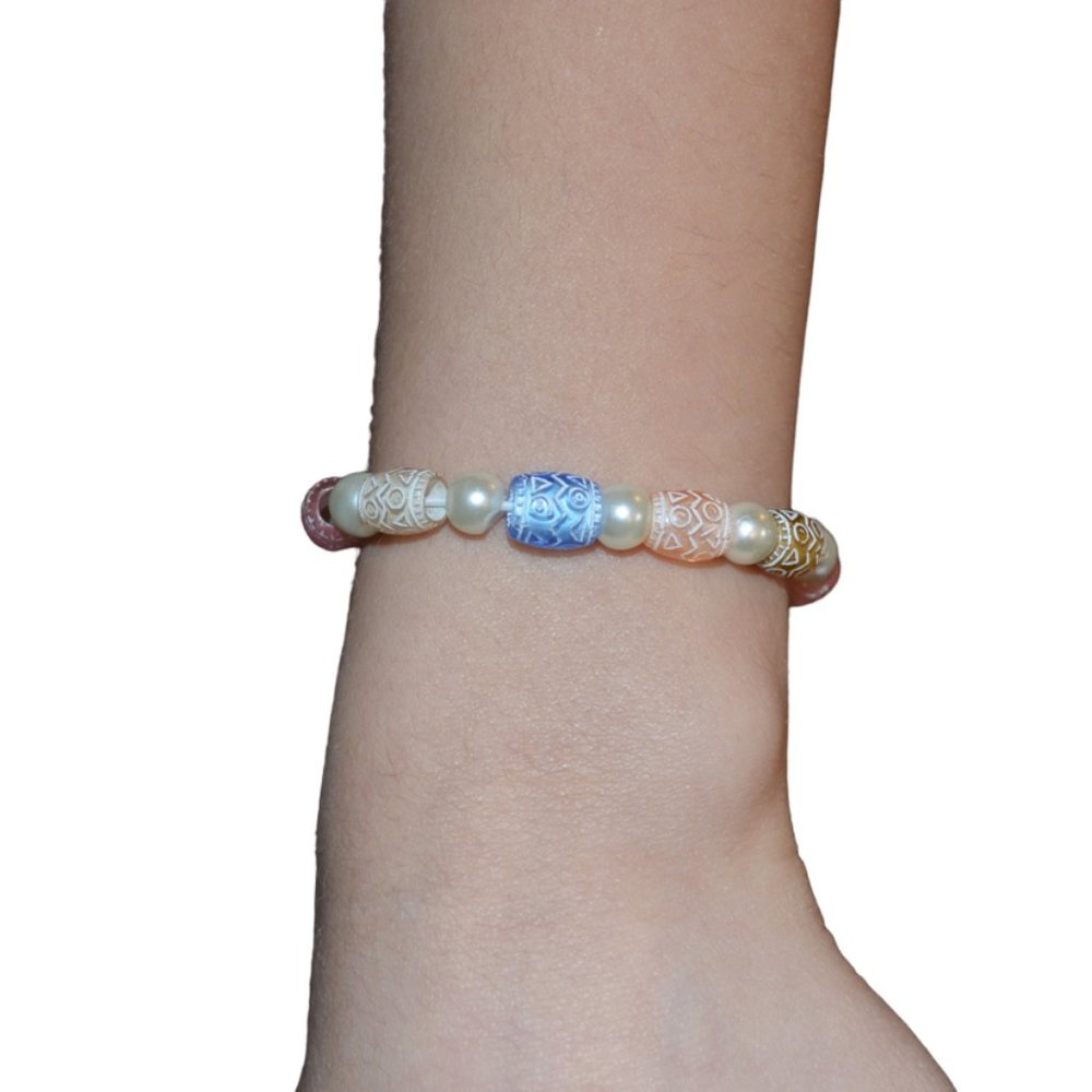 Handmade Barrel beads Elastic Bracelet